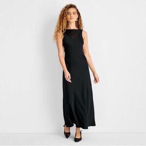 Future Collective Women's Sleeveless Mixed Media Ankle Slip Dress